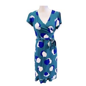 Boden Green Knit Wrap Dress Size 10